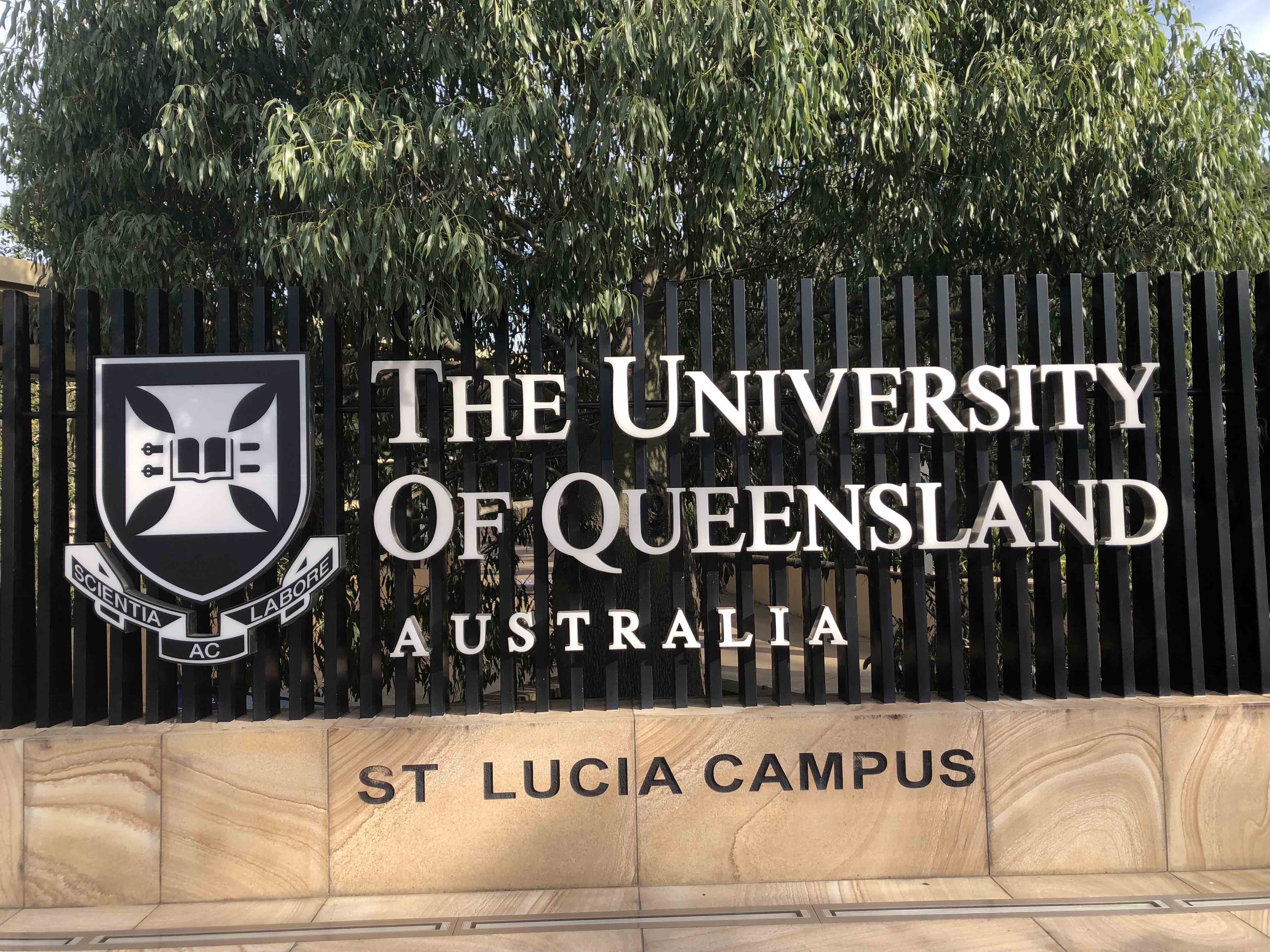 Sign saying: University of Queensland Australia, St Lucia Campus