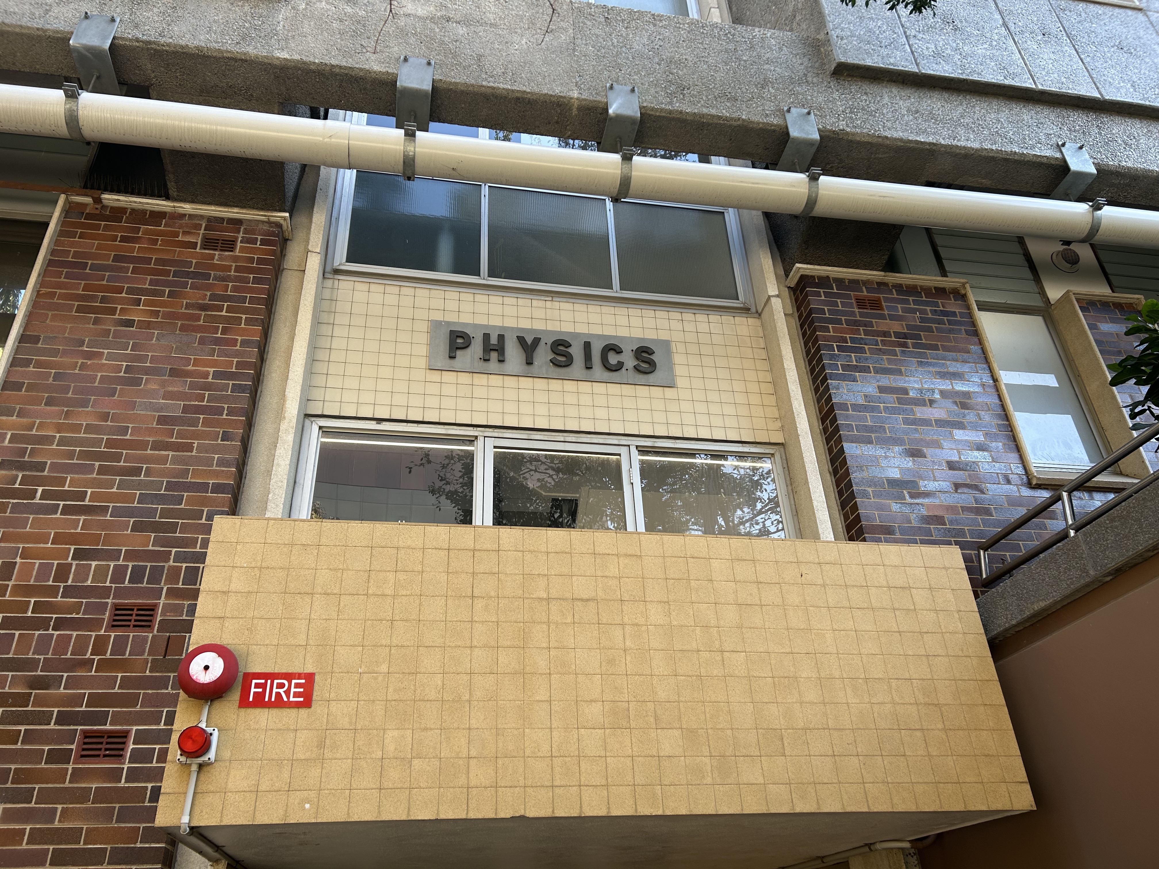 Building with the sign, 'Physics'